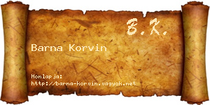 Barna Korvin névjegykártya