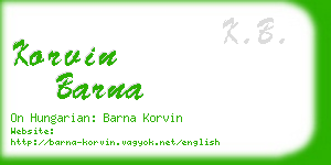 korvin barna business card